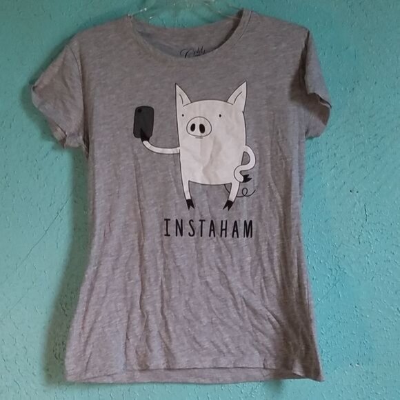 T Shirt Top Tee InstaHam Pig Piggy Cold Crush  WOMEN'S WOMAN'S Size Extra Large - Picture 4 of 7